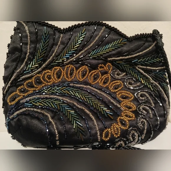 Carolyne Barton Beaded Black Evening Bag - Picture 2 of 16